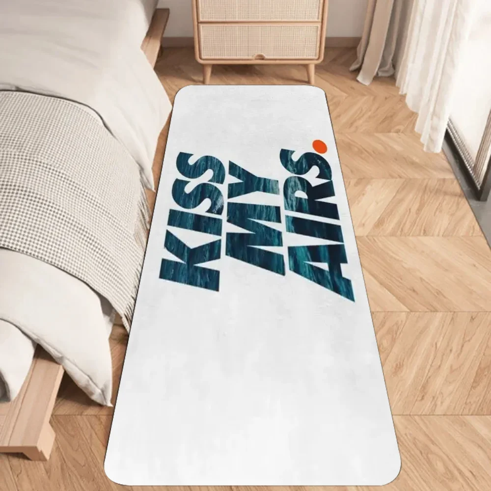 Kiss My Airs Door Mat Funny Letters Floor Mat Graphic Printed Flannel Doormats for Bathroom Kitchen Entrance Carpet Home Decor