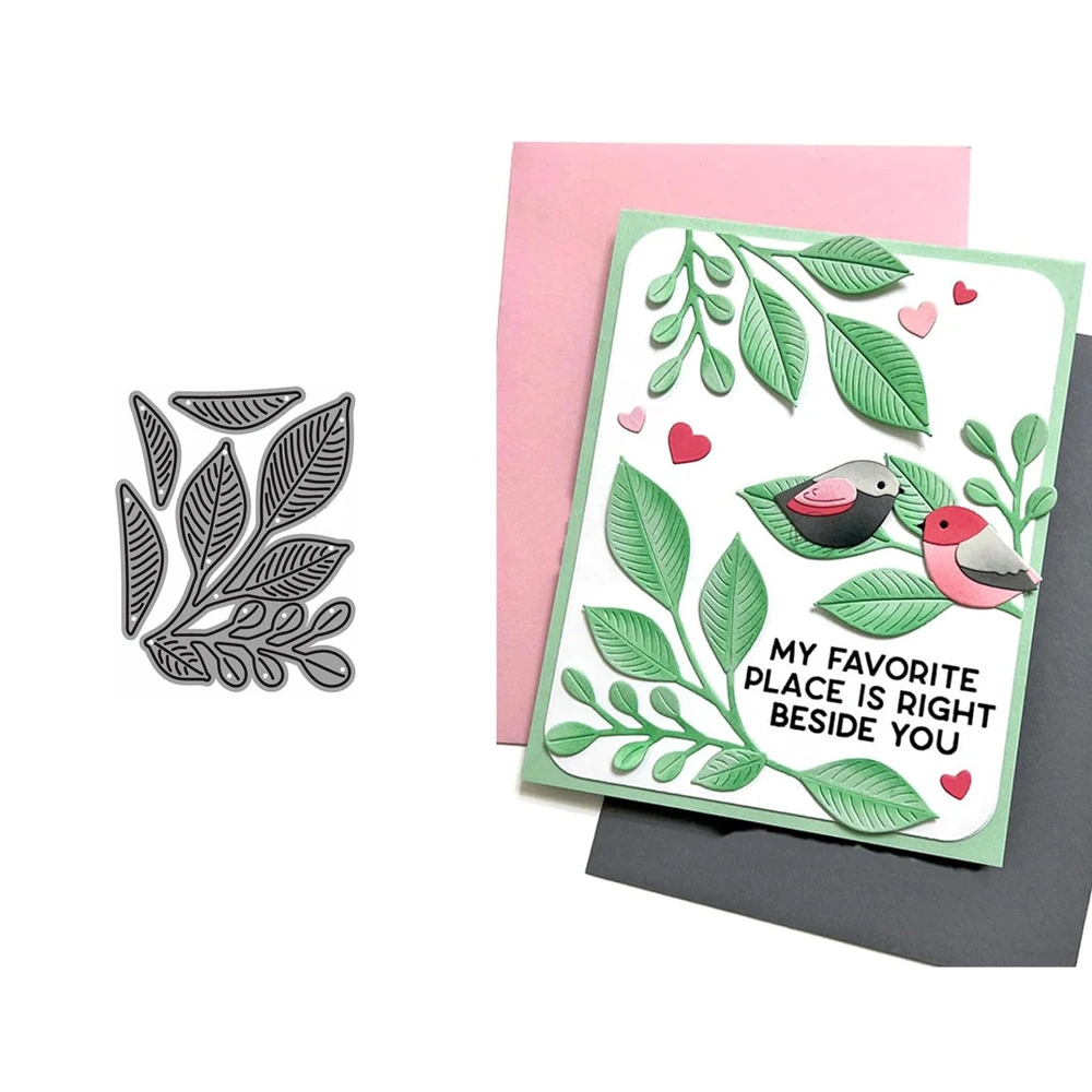 YG-DIYFloral Forest Leaf Metal Cutting Dies Clear Stamps Stencil for Scrapbook Diary Decoration Embossing Cut Template