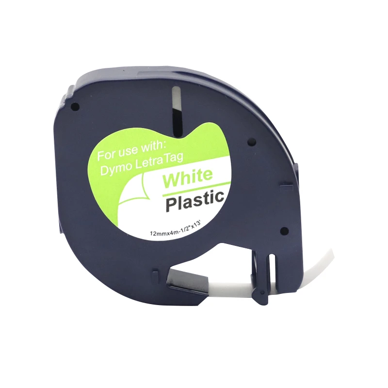 10PK 12mm Label Tape Compatible Dymo LetraTag 91201 91331 12267 91200 91202 Plastic LT Tape for LT100H LT100T