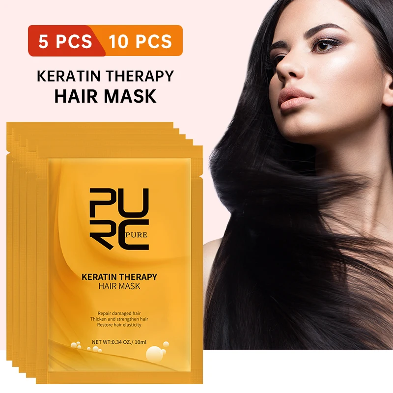 

5/10 PCS Travel Keratin Therapy Hair Mask Frizz Dryness Repair For Hair Nourishing Shine Keratin Treatment Mask Anti Hair Loss