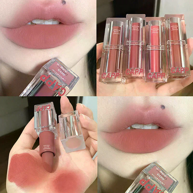 Matte Velvet Lip Tint Long Lasting - Batom acrílico transparente 6 cores batom