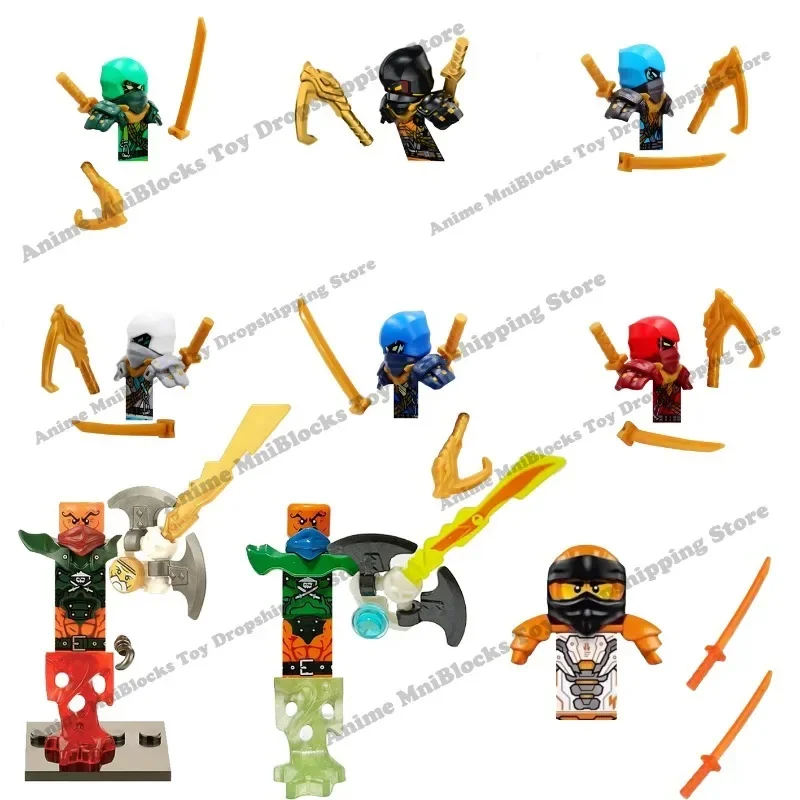 Anime film fichi Shinobi Cole Zane Kai Jay Jay Garmadon Nya Bricks Dolls Cartoon assemblare Action Toy Figura Building Blocks