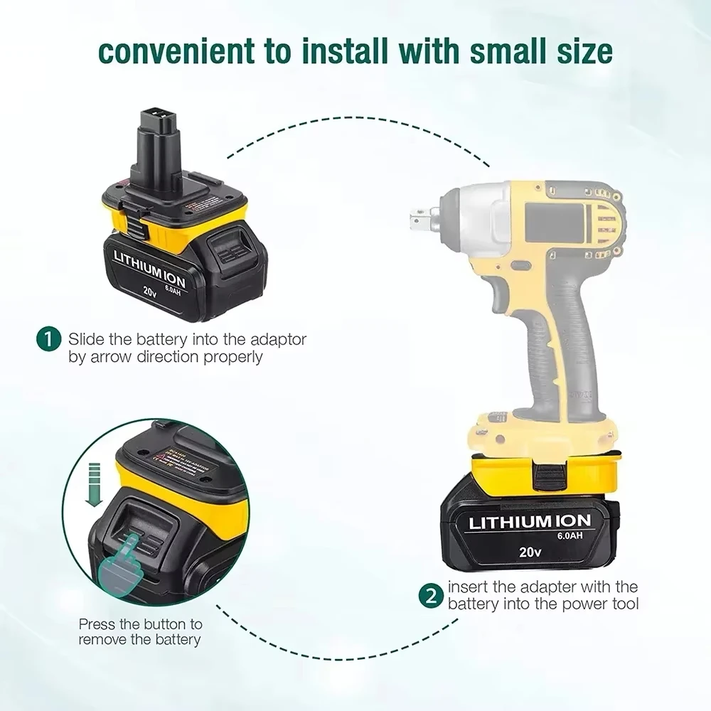 DCA1820 Power Tool Adapter USB Power Bank For Dewalt 20V Li-ion Battery DCB200 for Dewalt 18V Ni-cd Ni-mh Battery Tools DC9096 view 3