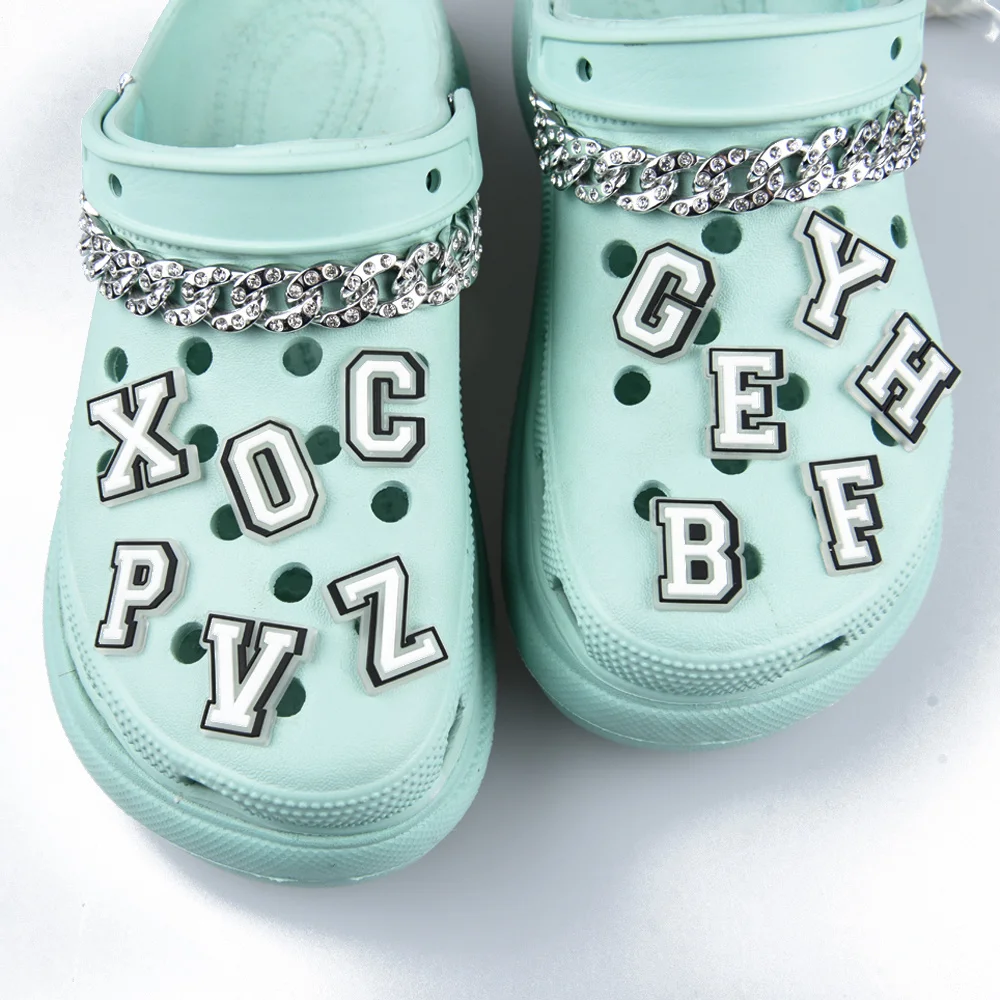 Hot Selling Glow in the Dark Alphabet Shoes Decorations Luminous Letter Shoe Charms Noctilucent Cartoon Bracelet Accessorie