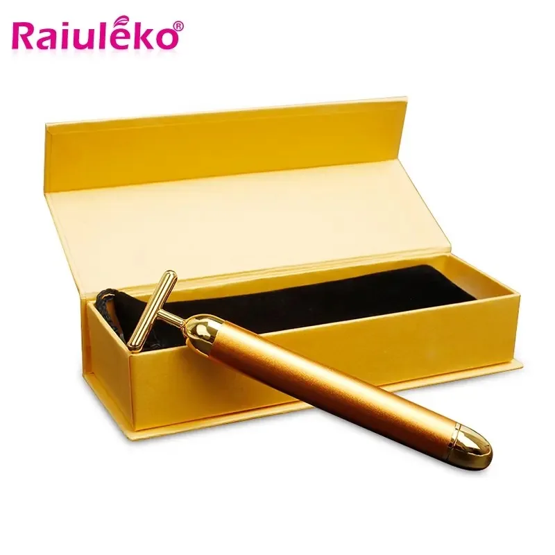 

Mini Electric 24k Gold Eye Massager Vibrating Skin Care Beauty Machine Lift Bar Wrinkles Dark Circles Puffiness Remove Massager