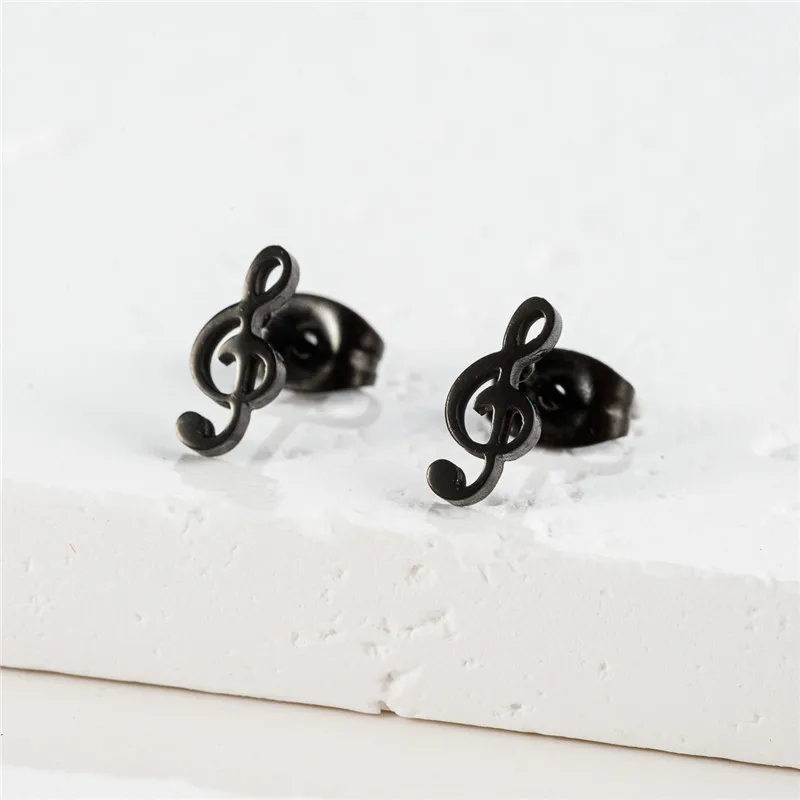 1 Paar Mini-Musikohrringe aus Edelstahl, schöne kleine Ohrstecker für Frauen, Charm-Ohrringe mit Musiknoten, Schmuck, Geschenk – Detail 5