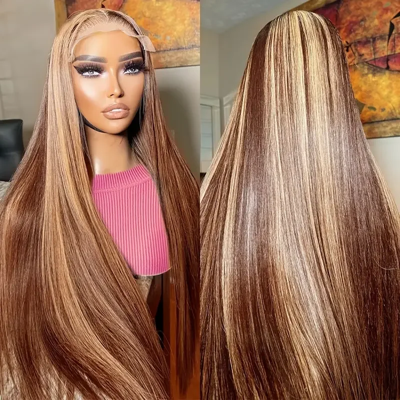 

13x6 Bone Прямой парик фронта шнурка 13x4 Выделенные цветные парики фронтальной части шнурка Человеческие волосы для женщин 30-дюймовый бразильский парик из волос Remy