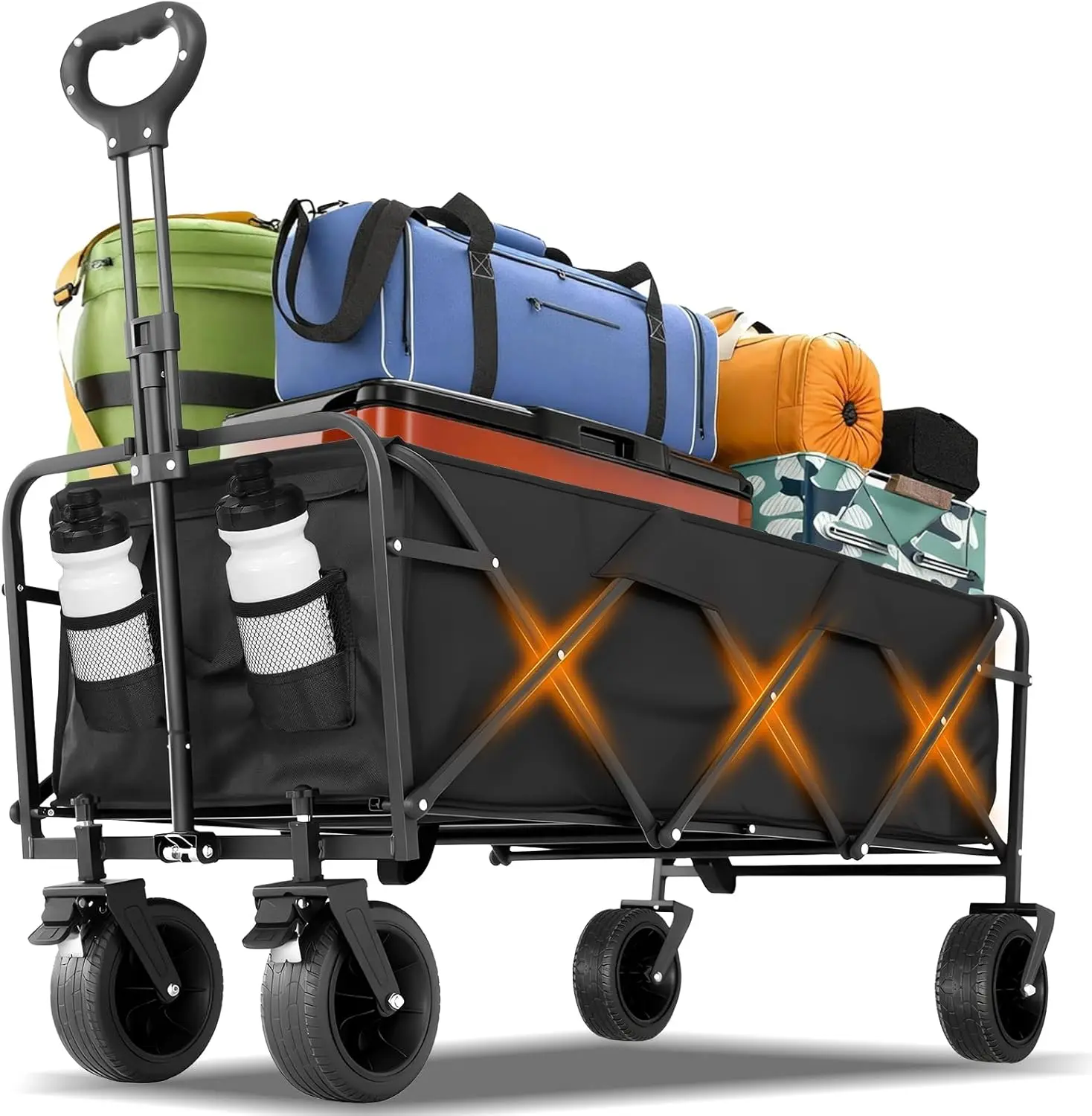 

Складная тележка-платформа 49 дюймов, усиленная, грузоподъемность 200 кг, с колесами для пляжа, сада и кемпинга