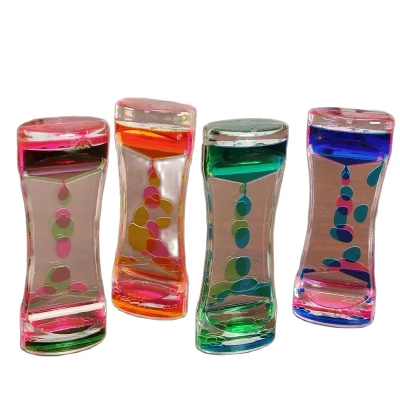 Liquid Motion Bubbler Timer Pack of Colorful Hourglass Liquid Bubbler Fidget Sensory Anxiety Autism Children Activity Calm Relax