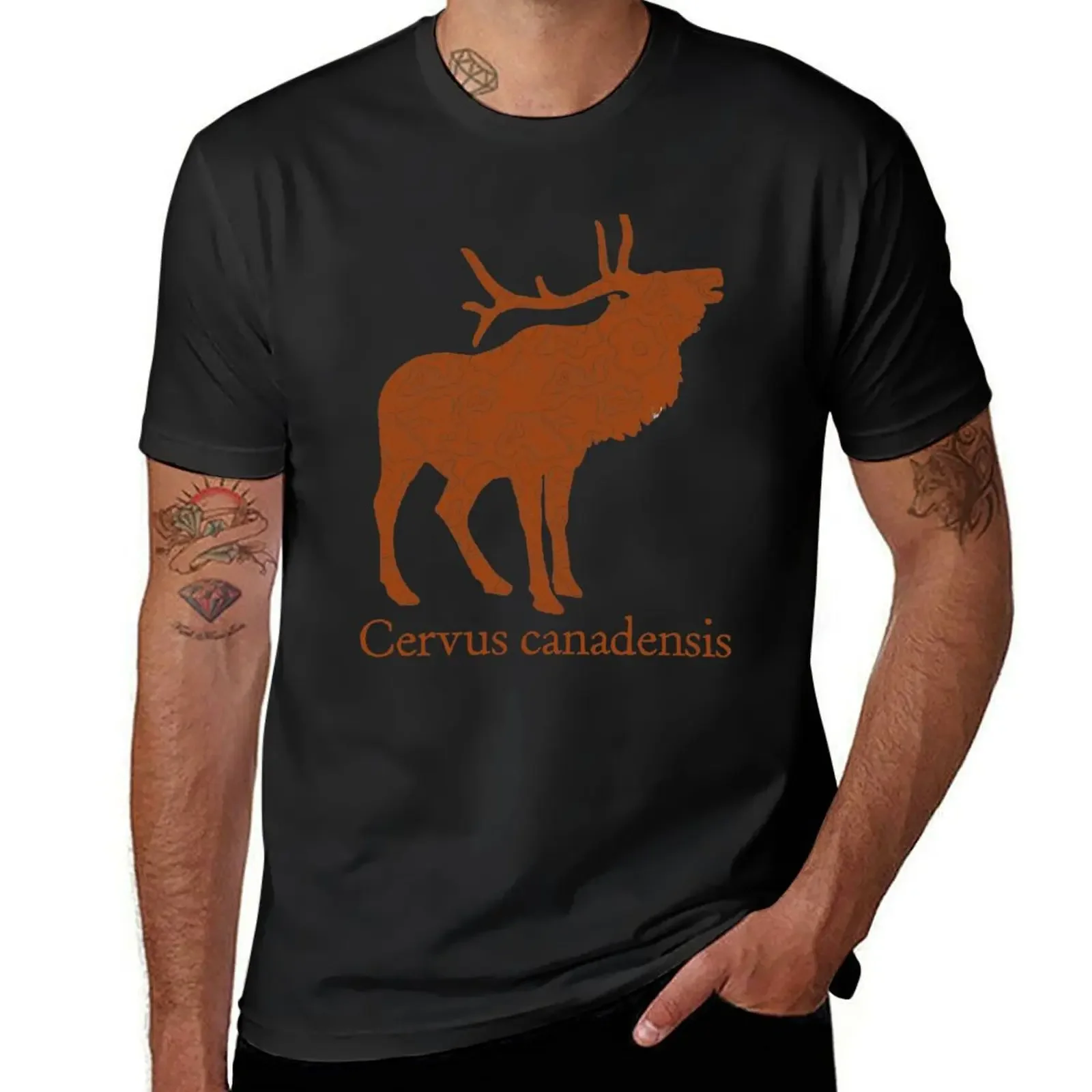 Eloquent Bugling Elk with Topographical Texture T-Shirt letni top graficzny t shirt vintage chłopcy białe męskie t shirty wysokiej jakości