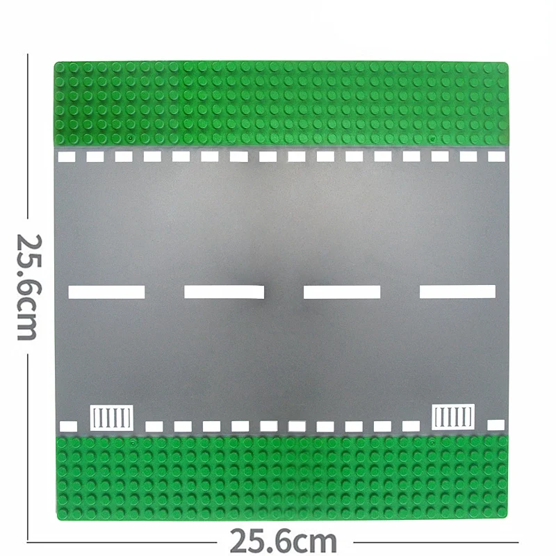 Ensemble de plaques de base de rue verte pour enfants, briques d'assemblage de bricolage, blocs de construction de route de ville classiques, pièces compatibles avec toutes les marques, jouets