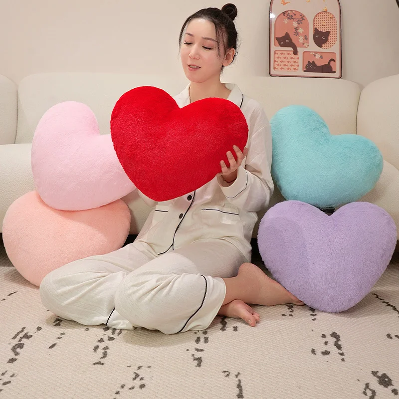 

2 Sizes Heart Plush Pillow Stuffed Soft Cushion Expressing Love Pink Red Green Purple Decor Plushie Sofa Chair Gift