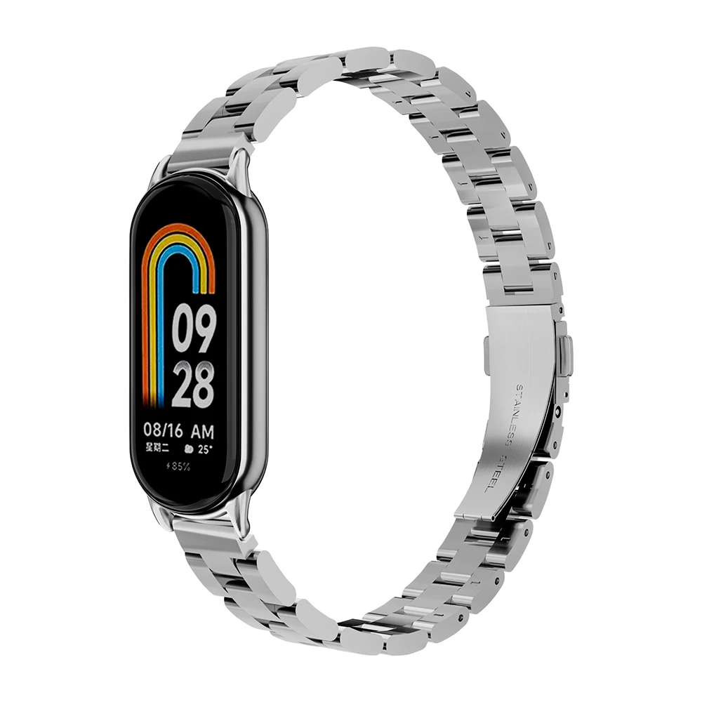 Pulsera de acero inoxidable para xiaomi mi band 8, correa de metal, NFC, reemplazable