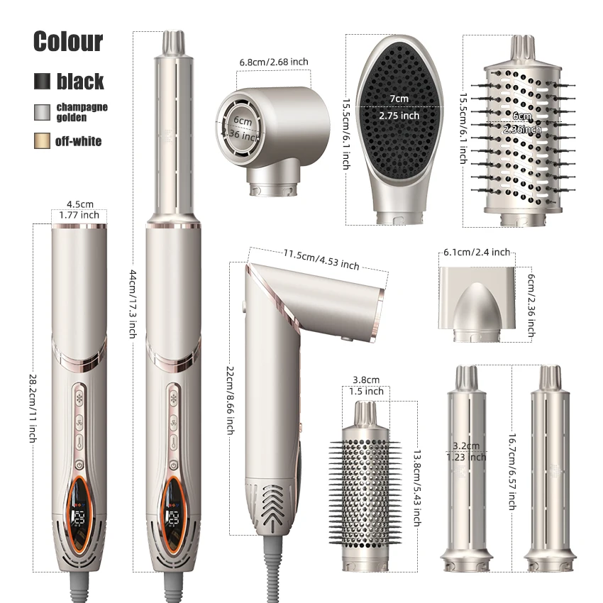 Professional Hair Dryer 7 in 1 Hair Styler Hot Air Comb Electric Hair Heating Brush High Speed Blow Dryer
