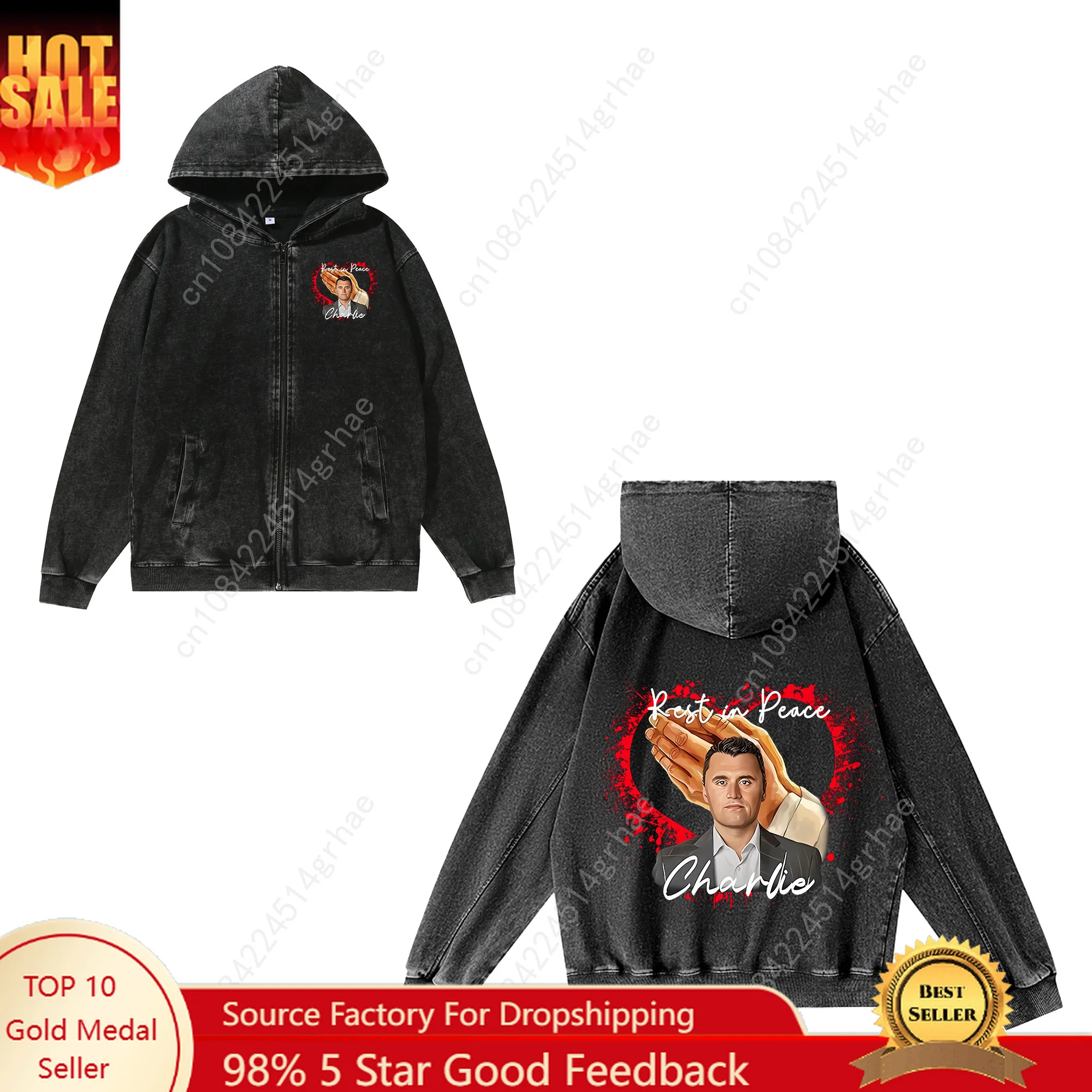 

True Patriot Charlie Kirk Zipper Sweatshirts Mens Womans Retro Hoodies Vintage Pullover Sweat Shirt With Pocket Customized Tops