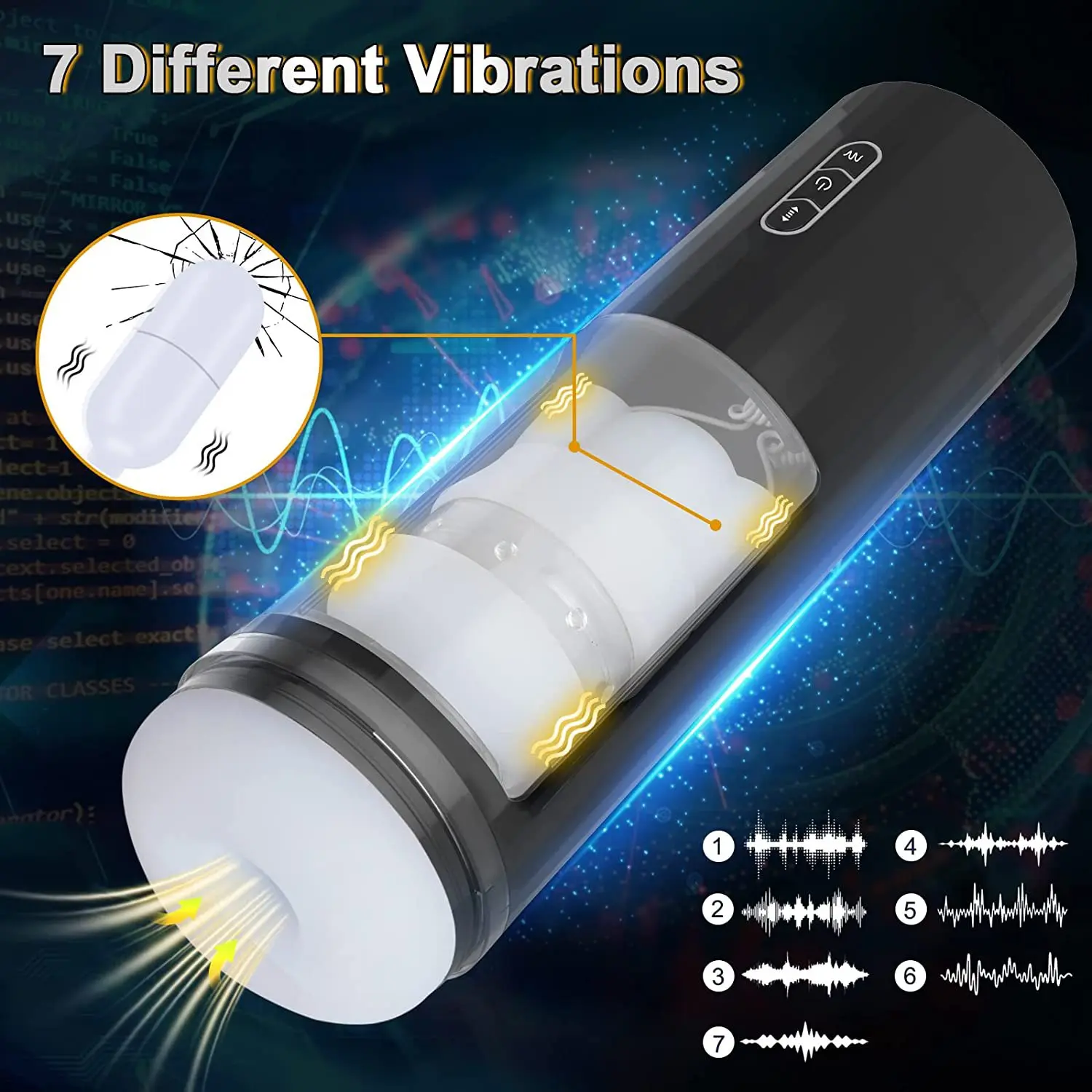 

Men's Fully Automatic Aircraft Cup Suction Deep Throat Vibration Telescopic Male Masturbation Device Sex Products