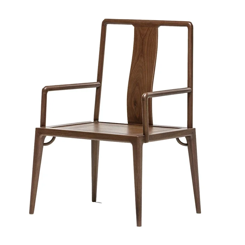 

New Chinese Solid Wood Official Hat Chair Black Walnut Tea Chair Taishi Chair