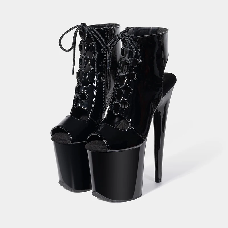 LAIJIANJINXIA New 20CM/8inches PU Upper Sexy Exotic High Heel Platform Party Women Boots Pole Dance Shoes HSAB202309