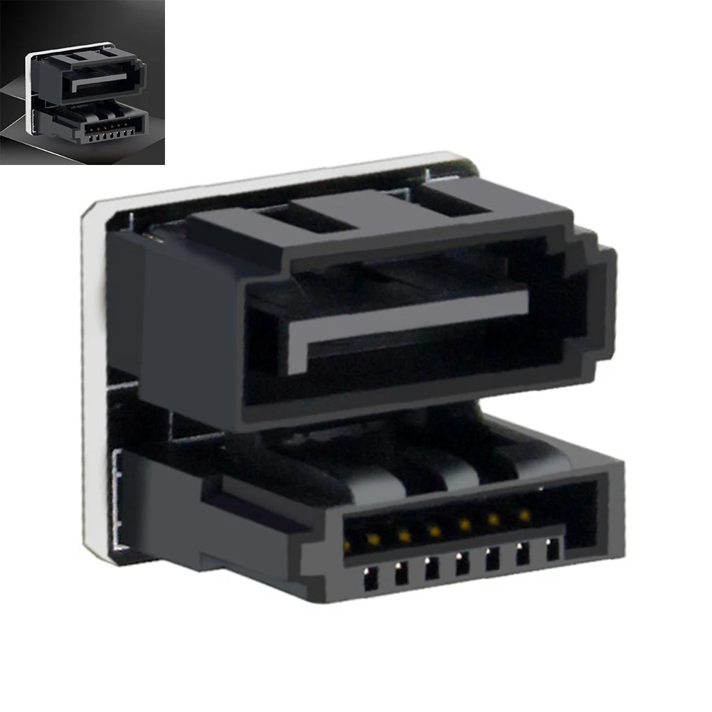 SATA 7Pin Female to Male Power Adapter with 180 Degree Turning Connector for Easy Plug and Play Installation