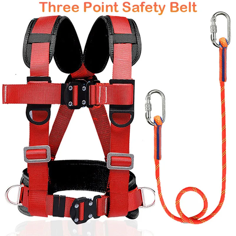 

High Altitude Work Safety Belt Three Point Safety Harness Outdoor Rock Climbing Electrician Construction Protection Equipment