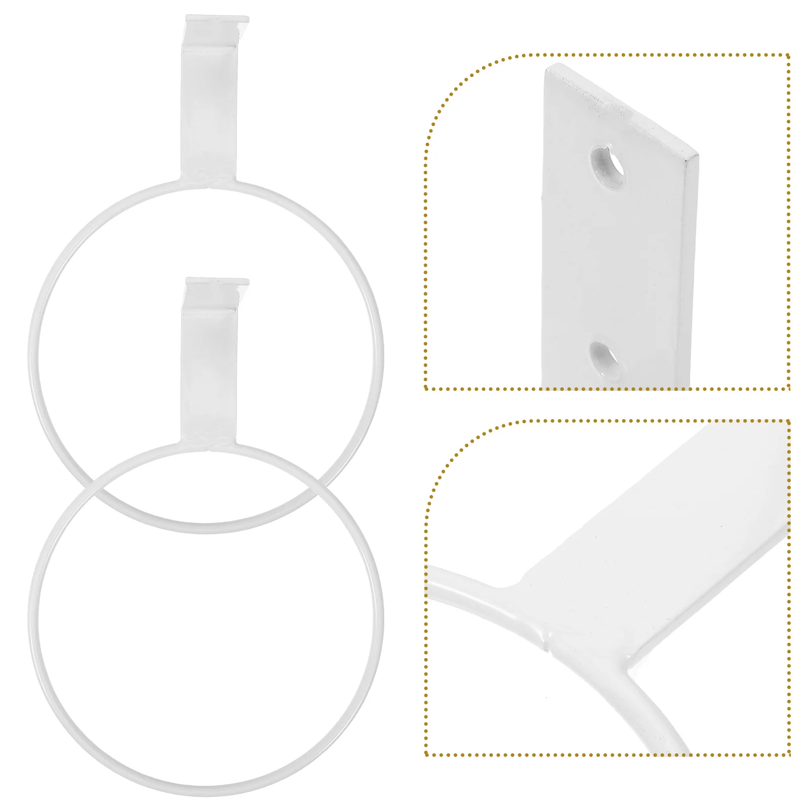 2pcs WallMountedBasketballRack WhiteIronSportsBallsHolder StorageDisplayShelf 가정용 금속 축구 스탠드 다목적 볼 선반