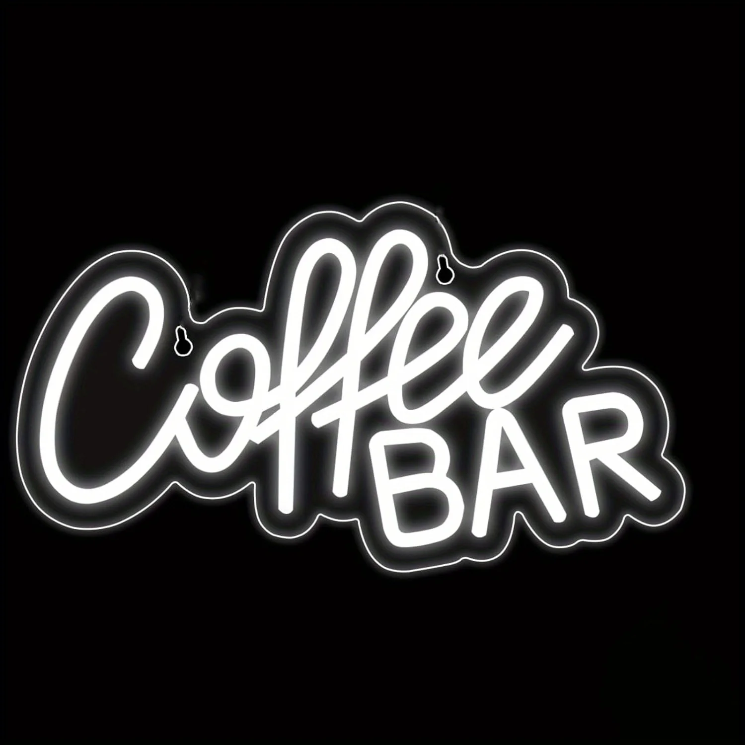 Coffee Bar Neon Sign LED White Light USB Powered Night Lamp Modern Kitchen Home Cafe Shop Wall Art Decoration