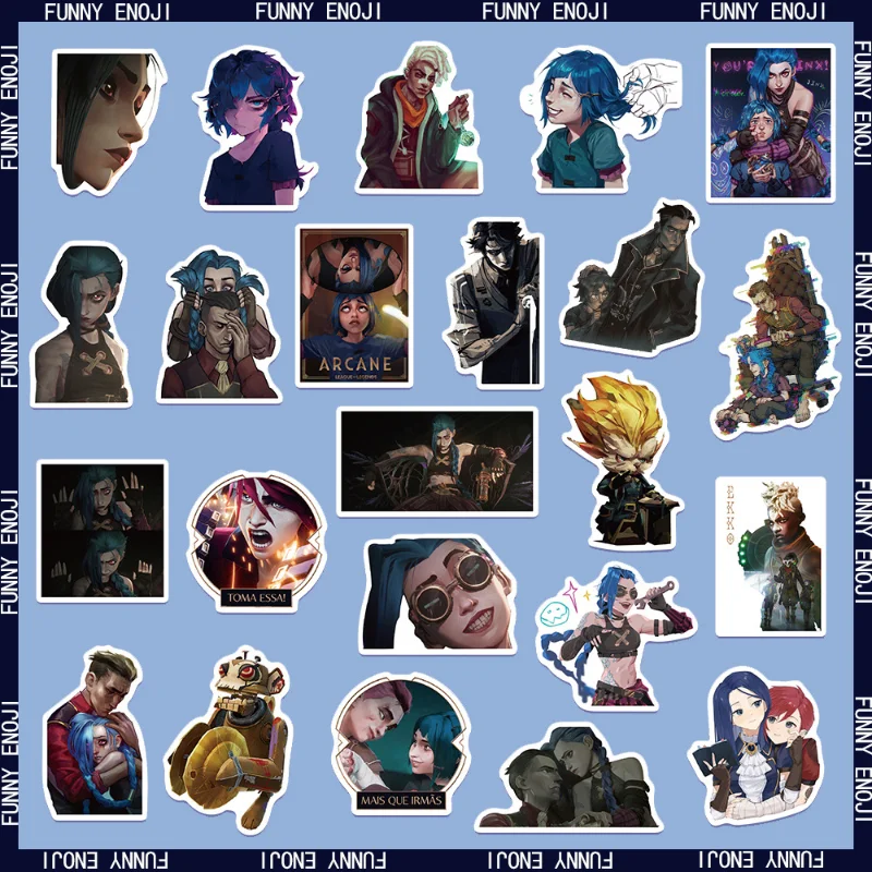 50개 아케인 징크스 스티커 DIY 여행가방 노트북 스티커 전화기 머그컵 스케이트보드 방수 그래피티 데칼 스크랩북 문구 선물