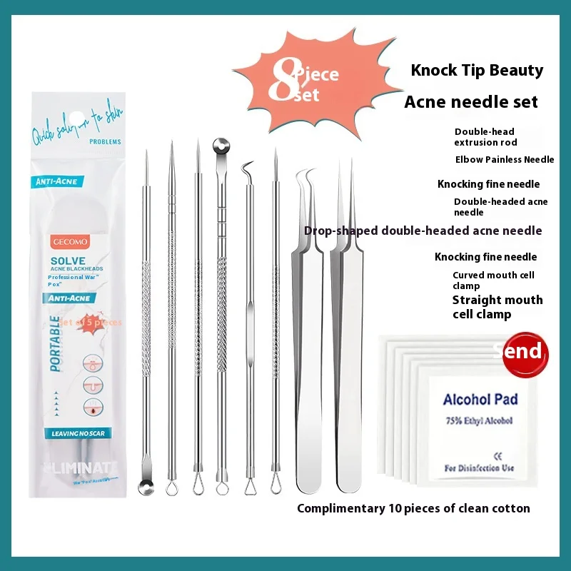 

Ultra-Sharp Cell Pinprick Needle Set Ultra-Fine Tweezers To Remove Blackhead Scrape and Close Mouth Acne Needle Cosmetic Tool