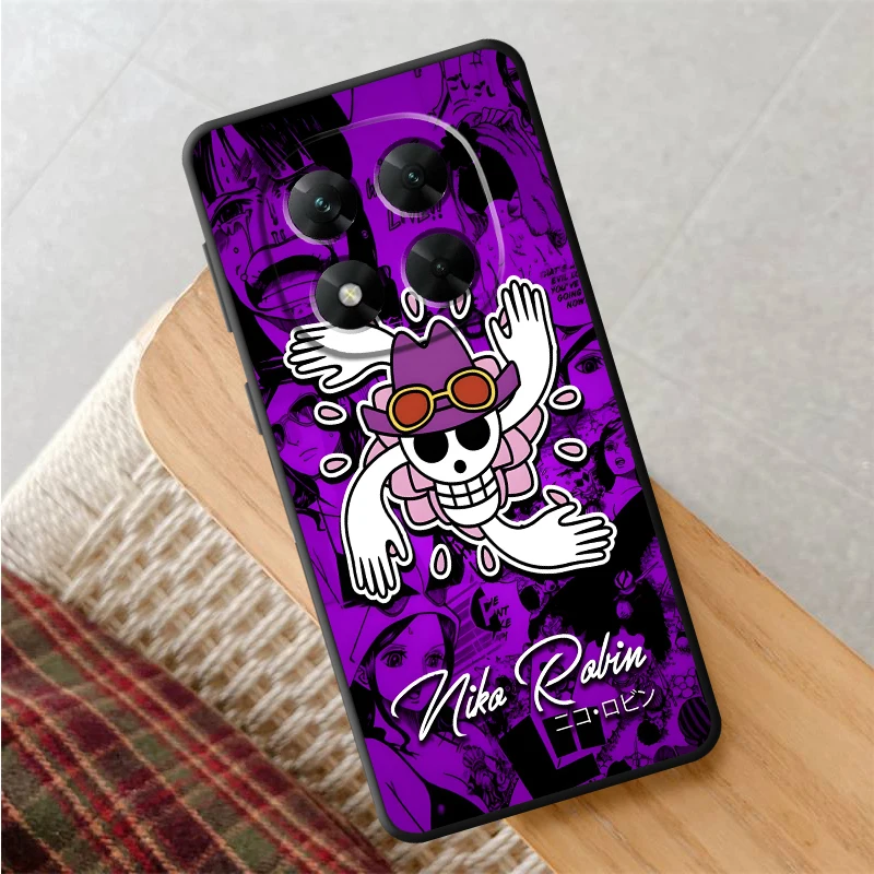 Custodia morbida nera per telefono per Xiaomi Redmi Note 9 10 11 12 Pro 10S 7 8 12s 13 14 Pro Plus 9S 11s One Piece Cartoon Logo