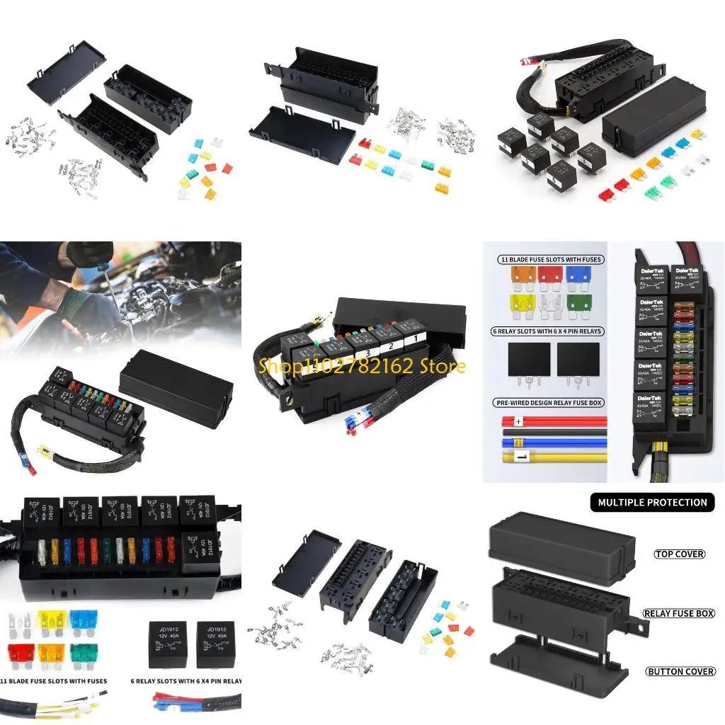 

547B Weatherproof 11 Way Fuses Block Box With Pre Relays For Outdoor Adventures