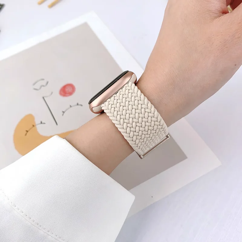 Strap For Apple Watch Band 44mm 45mm 40mm 49mm 41mm 38 42 46 mm Nylon Braided correa Bracelet Series 9 8 7 6 5 4 10 SE Ultra 2 3