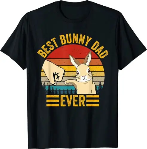 NEW LIMITED Best Bunny Dad Ever Vintage Rabbit Lover Father Pet Rabbit T-Shirt