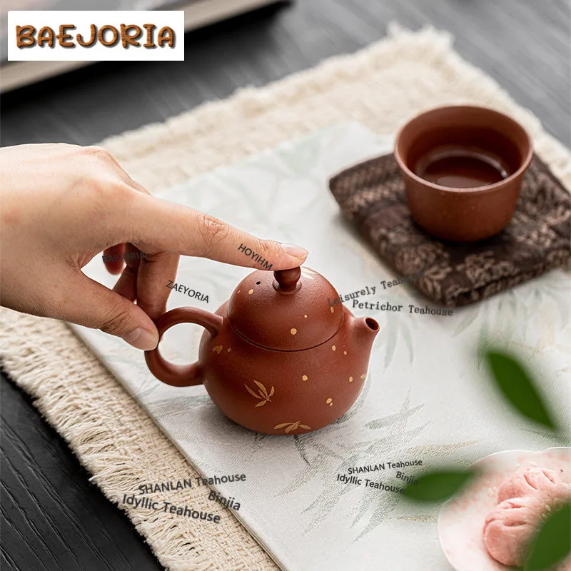 BAEJORIA 100ML Purple Clay Orchid Wendan Teapot Boutique Tea Infuser Pot Tea Maker Kettle With Ball Hole Tea Ceremony Collection