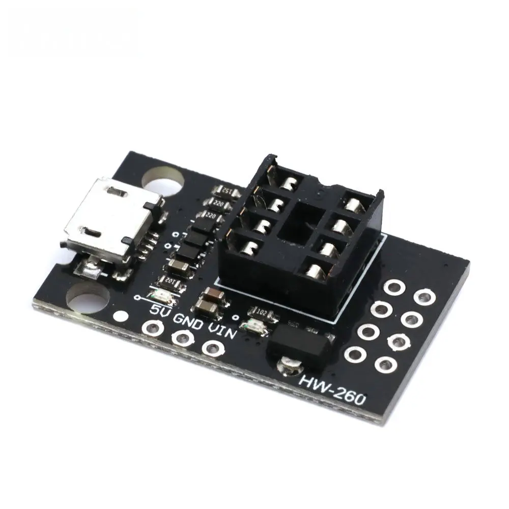 Placa de Desarrollo Enchufable para Programación ATtiny13A/ATtiny25/ATtiny45/ATtiny85, Editor, Conector de Alimentación Micro USB ATtiny85