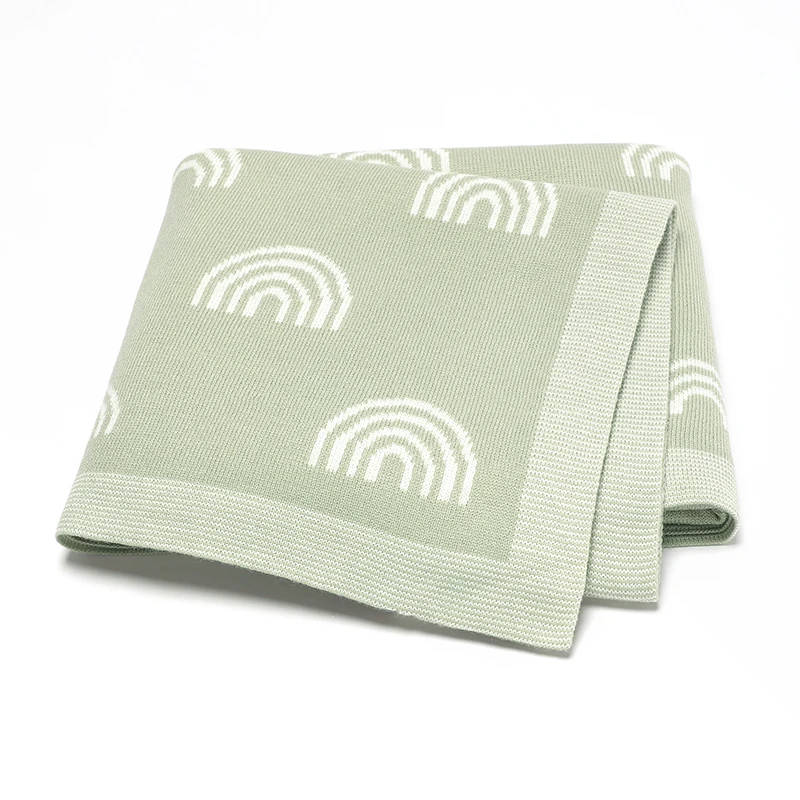 

Детские одеяла, вязаное постельное белье для новорожденных девочек и мальчиков, модное милое Радужное одеяло 90*70 см, мягкие спальные чехлы для детской коляски