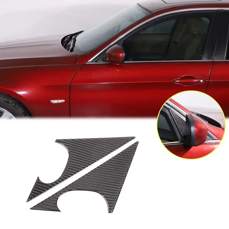 

Для BMW 3 серии E90 2005-2012 годов, мягкое углеродное волокно, автомобильная внешняя стойка, треугольная декоративная наклейка, защитные аксессуары, 2 шт.