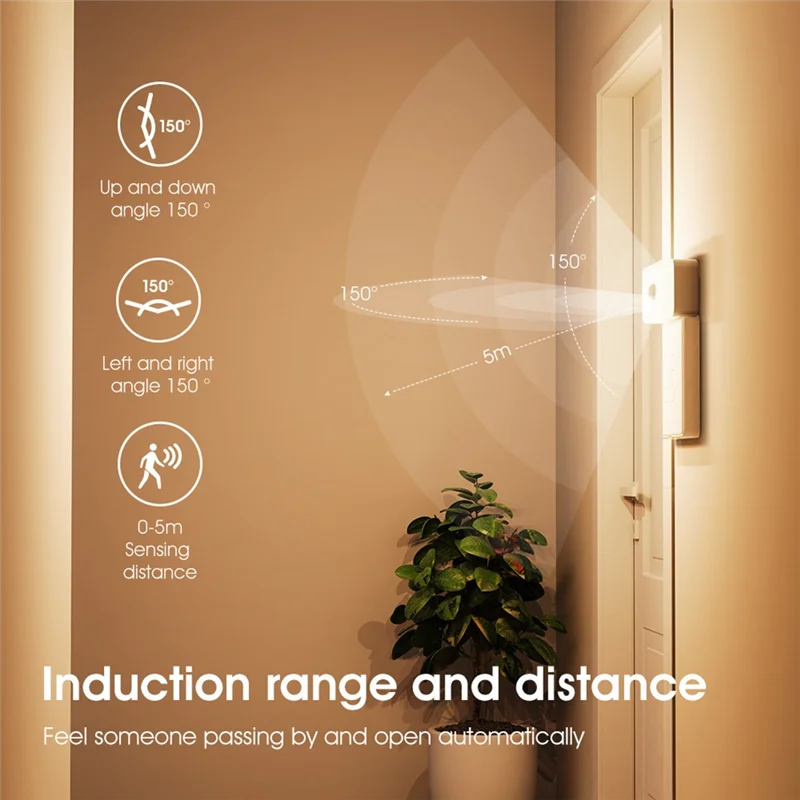 A44Z-PIR Night Light Intelligent Human Body Sensor Lamp Home Aisle Cabinet Bedroom Typec Plug-In LED Bedside Night Light