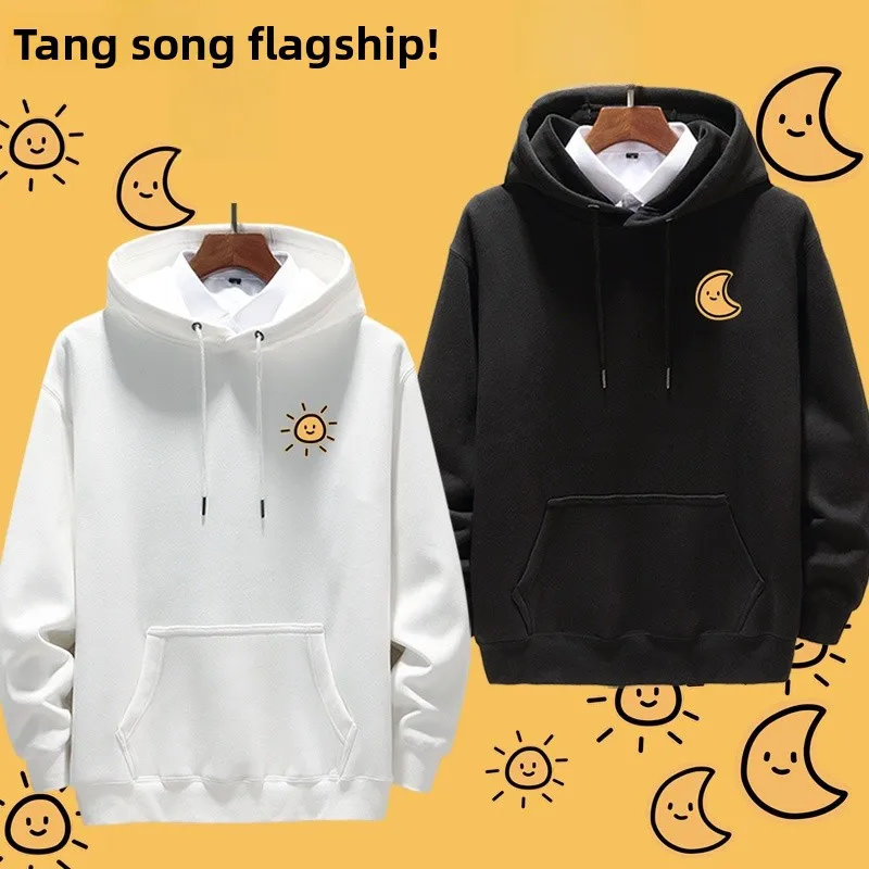 

ex Loose Fit Hoodie Sweatirt Casual Comfortable Streetwear Summer Print Design Cotton Polyester Blend Long Sve