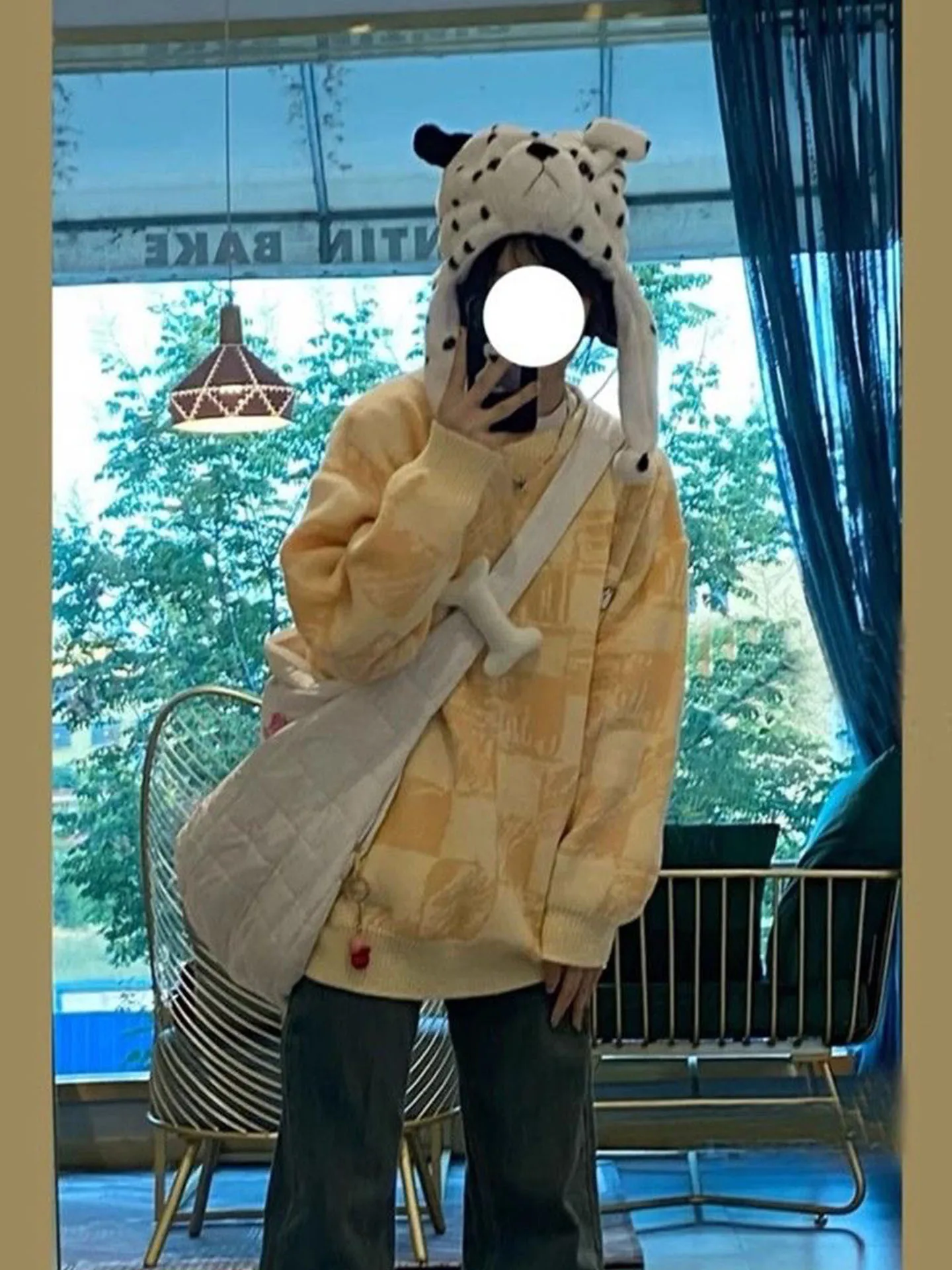 

Японский вязаный свитер оверсайз в стиле Lazy Sle, желтый, женский, осенне-зимний, мягкий, милый, пушистый, топ, юбка А-силуэта с высокой талией