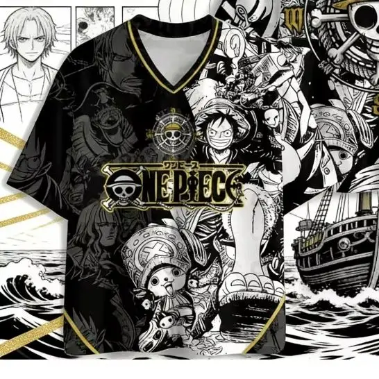 

2026 New Summer Japanese Anime One Piece Zoro Luffy 3D Quick-Drying T-Shirt Plus Size for Men Women Children's Top Jersey Gift