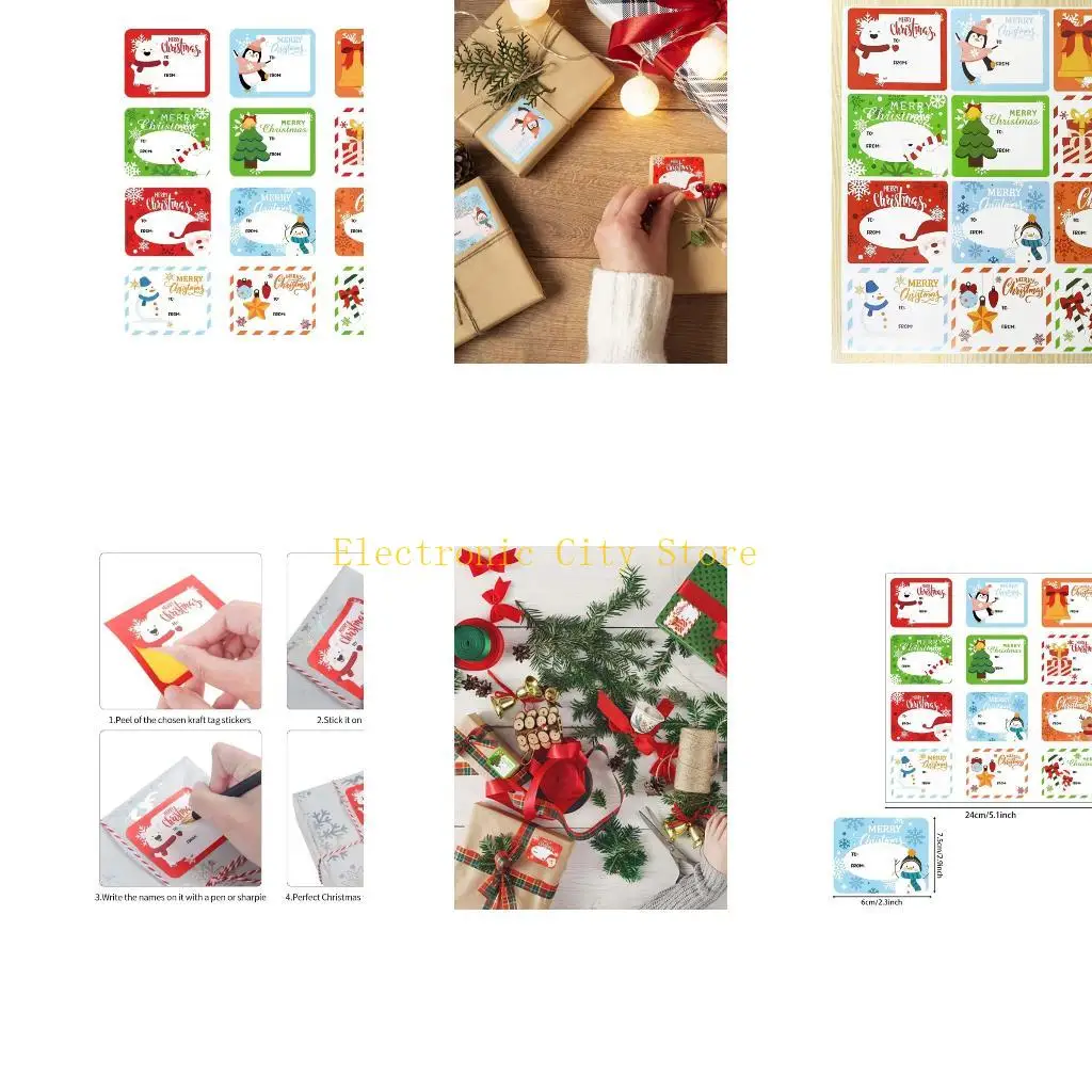 20 Counts Christmas Name Sticker Labels for Seal Envelope Card Candy Bag HU8D