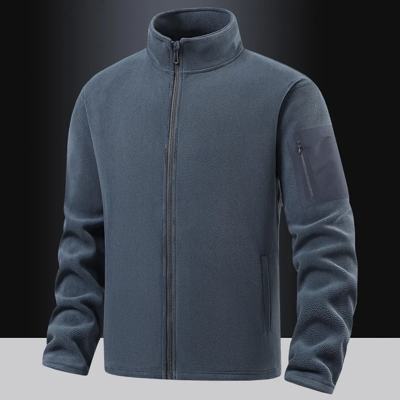 Brand Autumn and Winter Fleece Sweatshirts Men's and Women's Cardigan Stand Up Collar Sweatshirts Men's Winter Sweatshirt