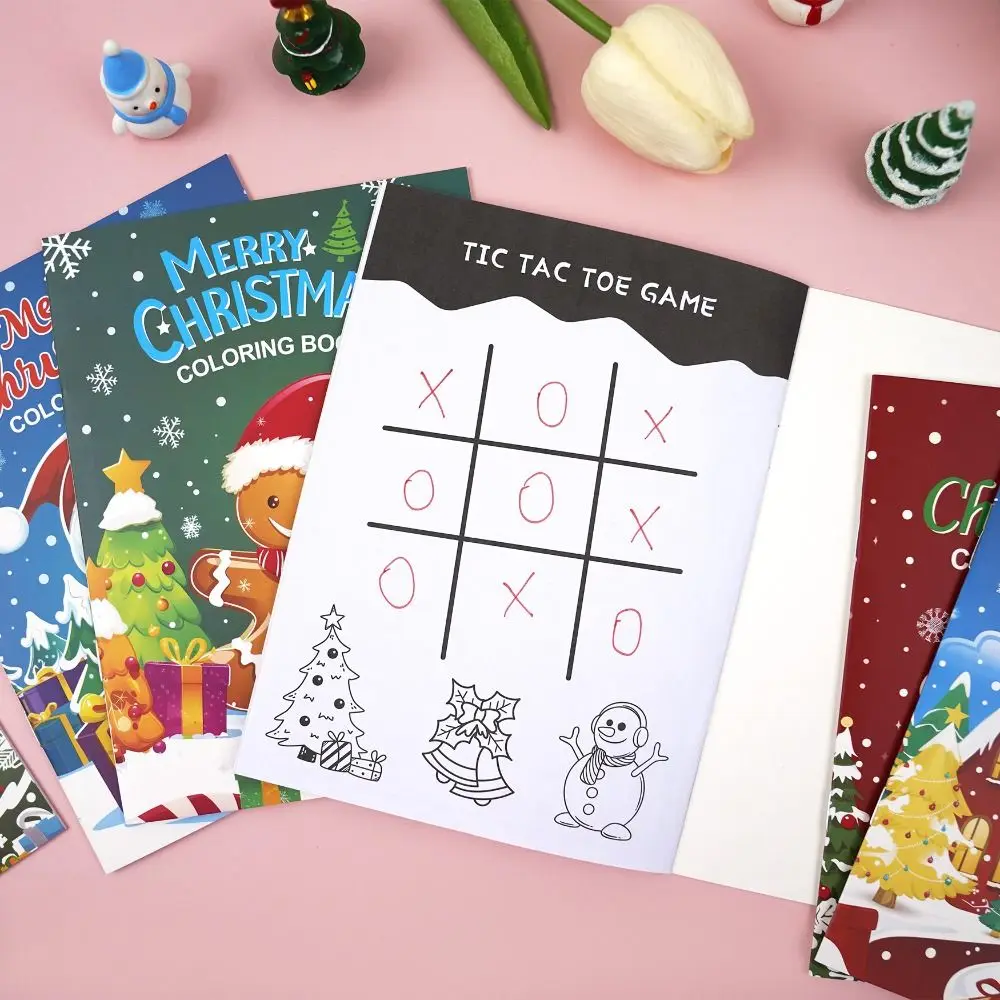 8PCS/Set Merry Christmas Christmas Theme Coloring Book Educational Montessori Gift Graffiti Painting Book Doodles Book Children