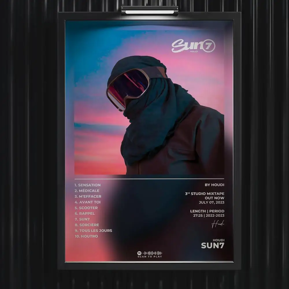 Póster de H-Houdi, álbum de música caliente, estrella, Hip Hop, sala de estar, pintura en lienzo, arte, pared del hogar