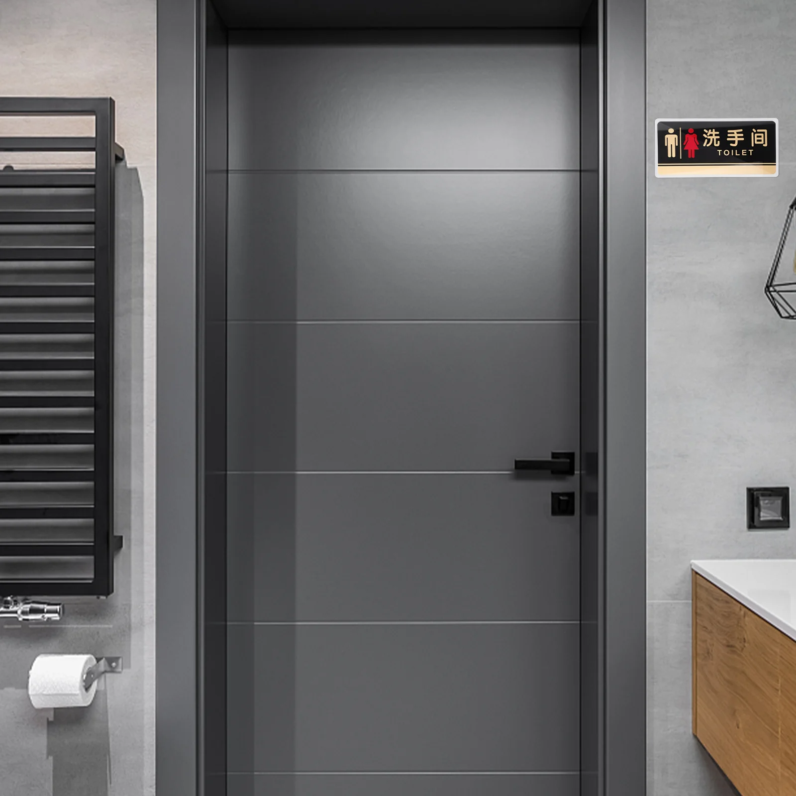 Acrylic Bathroom Sign Washroom Door Identification Durable Long Lasting Clear Direction for Public Places Bathroom Sign