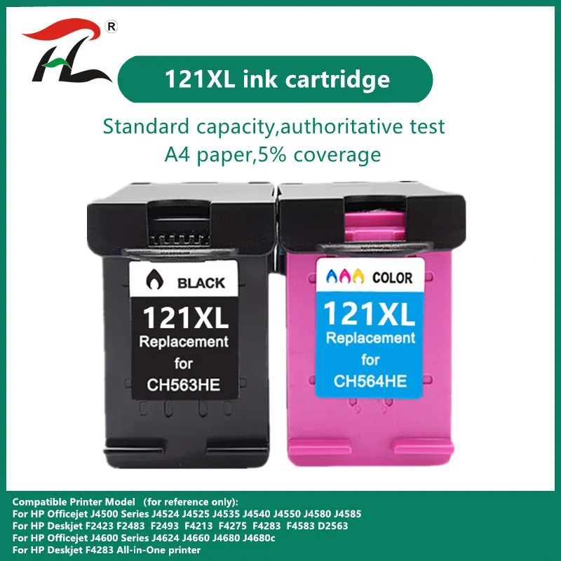 Conmpatible 121XL  Ink Cartridge Replacement for HP 121 for Deskjet D2563 F4283 F2423 F2483 F2493 F4213 F4275 Printer