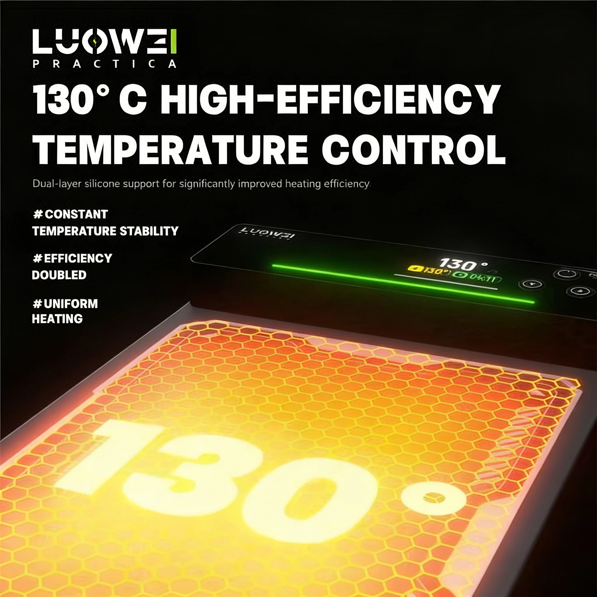 

LUOWEI LW-HP3 Screen Heating Pad Soft Silicone Surface NoDevice Scratching Uniform Heating For Phone Repair