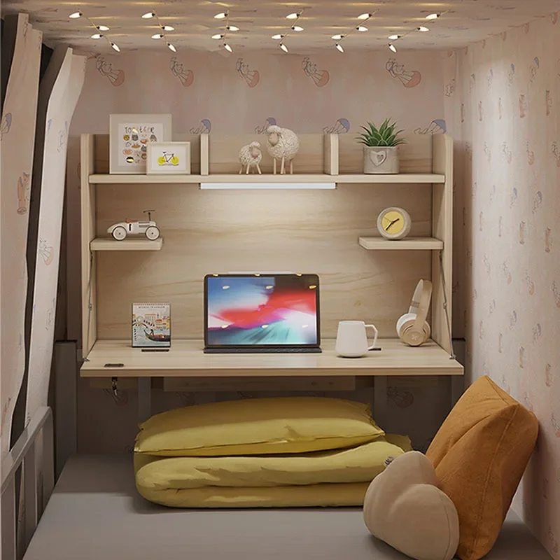 

Innovative Hanging Desktop Shelf with Foldable Bedside Computer Desk, Ideal for Saving Space in Dormitories and Homes