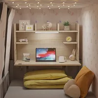 Innovative Hanging Desktop Shelf with Foldable Bedside Computer Desk, Ideal for Saving Space in Dormitories and Homes