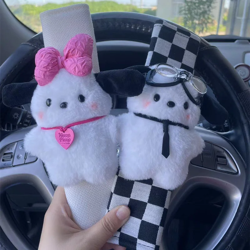 13Styles Sanrios Pochacco Car Cover Kawaii Auto Shoulder Pad Decoration Couple Car Interior Accessories